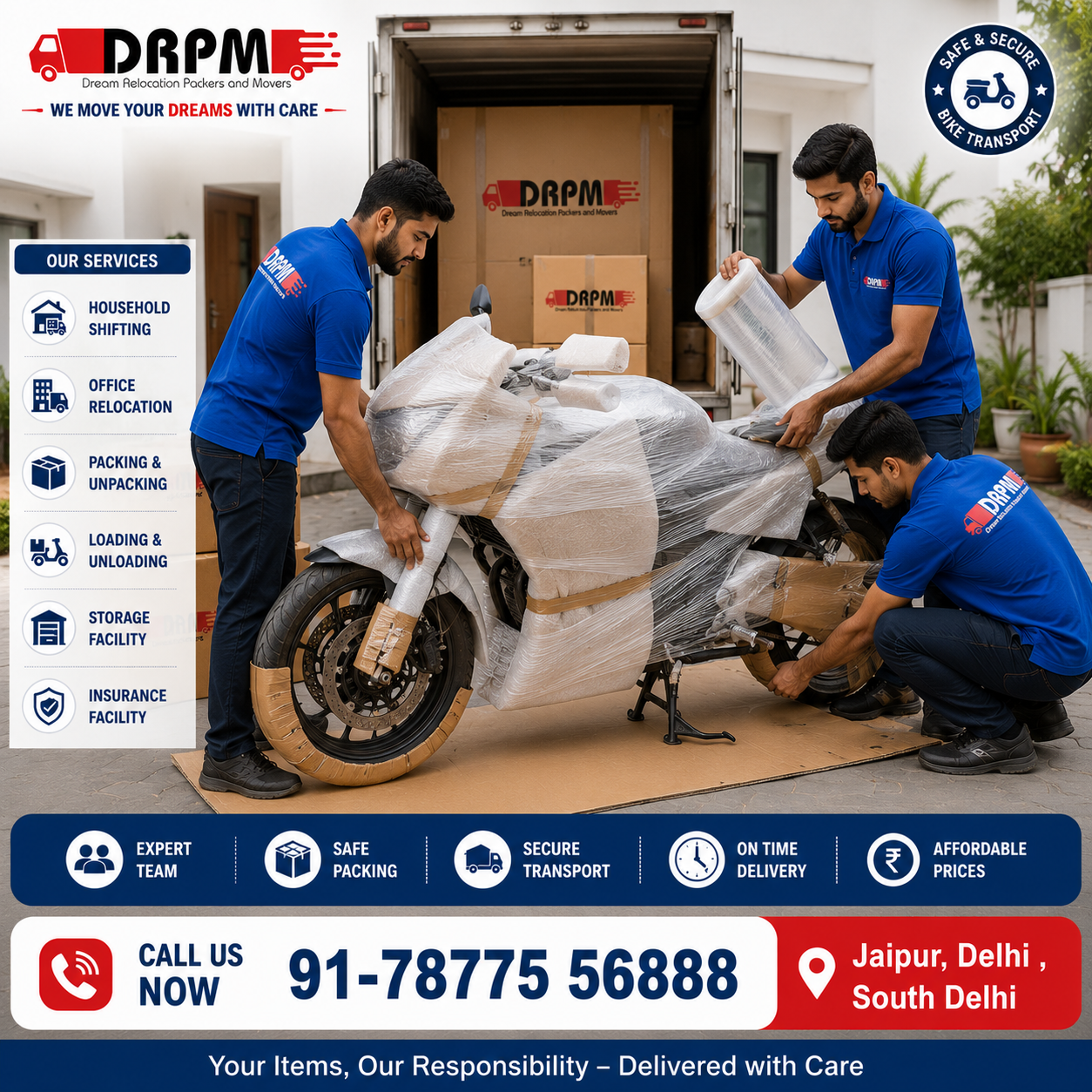 Bike Shifting Services in India | Safe Bike Transportation by Dream Packers And Movers